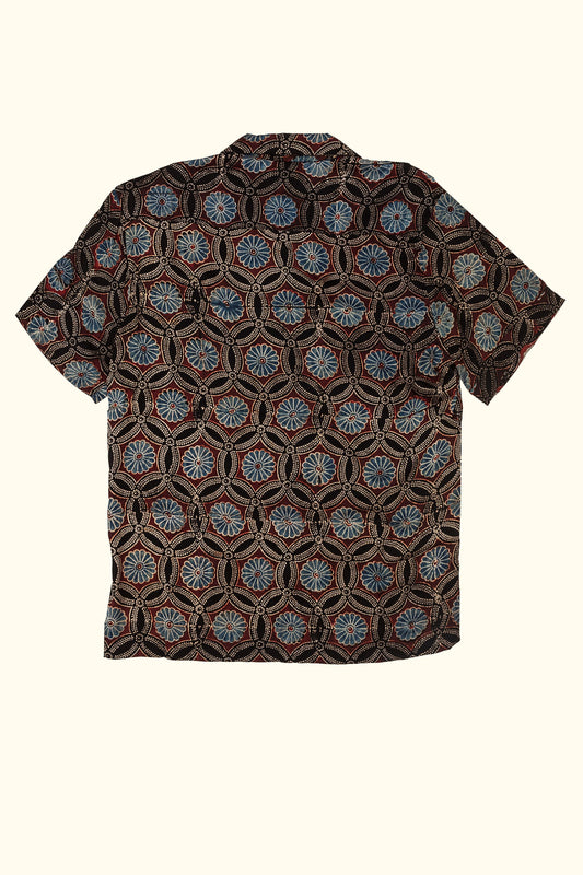ADORN SATIN HAND-PRINTED SHIRT