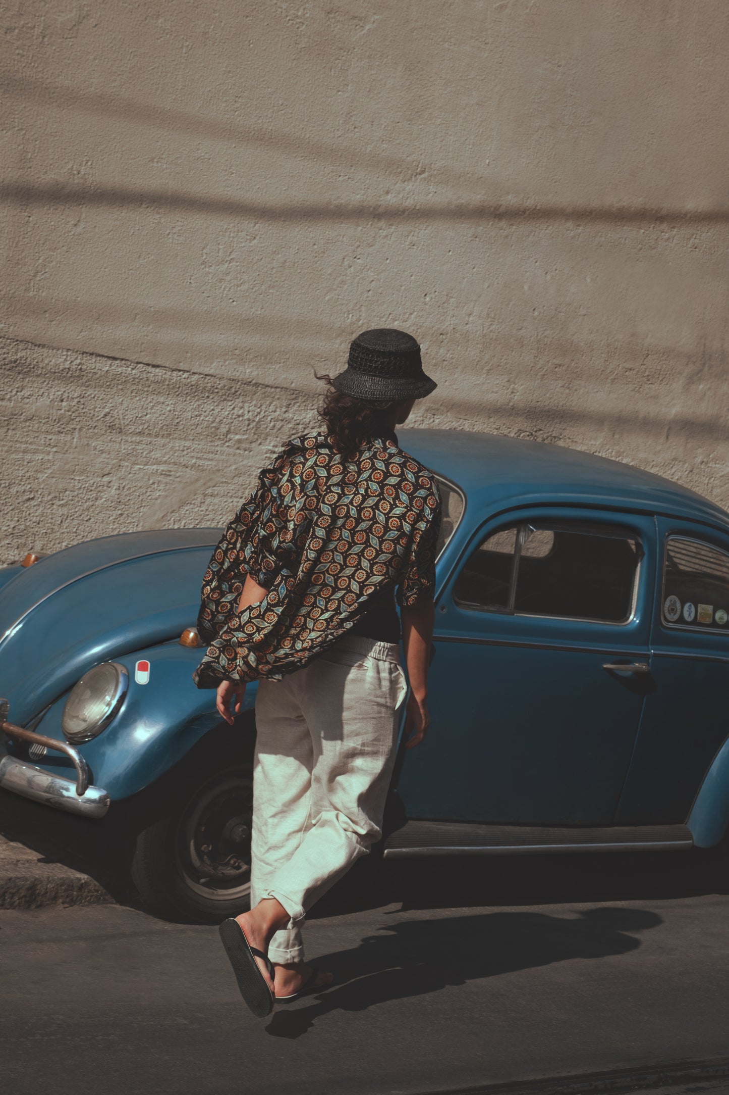 CELESTIAL SATIN HAND-PRINTED SHIRT