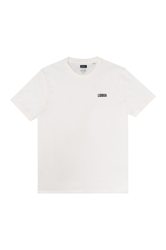 Futah Lisboa T-Shirt White – Vorderansicht mit Lisboa-Schriftzug
