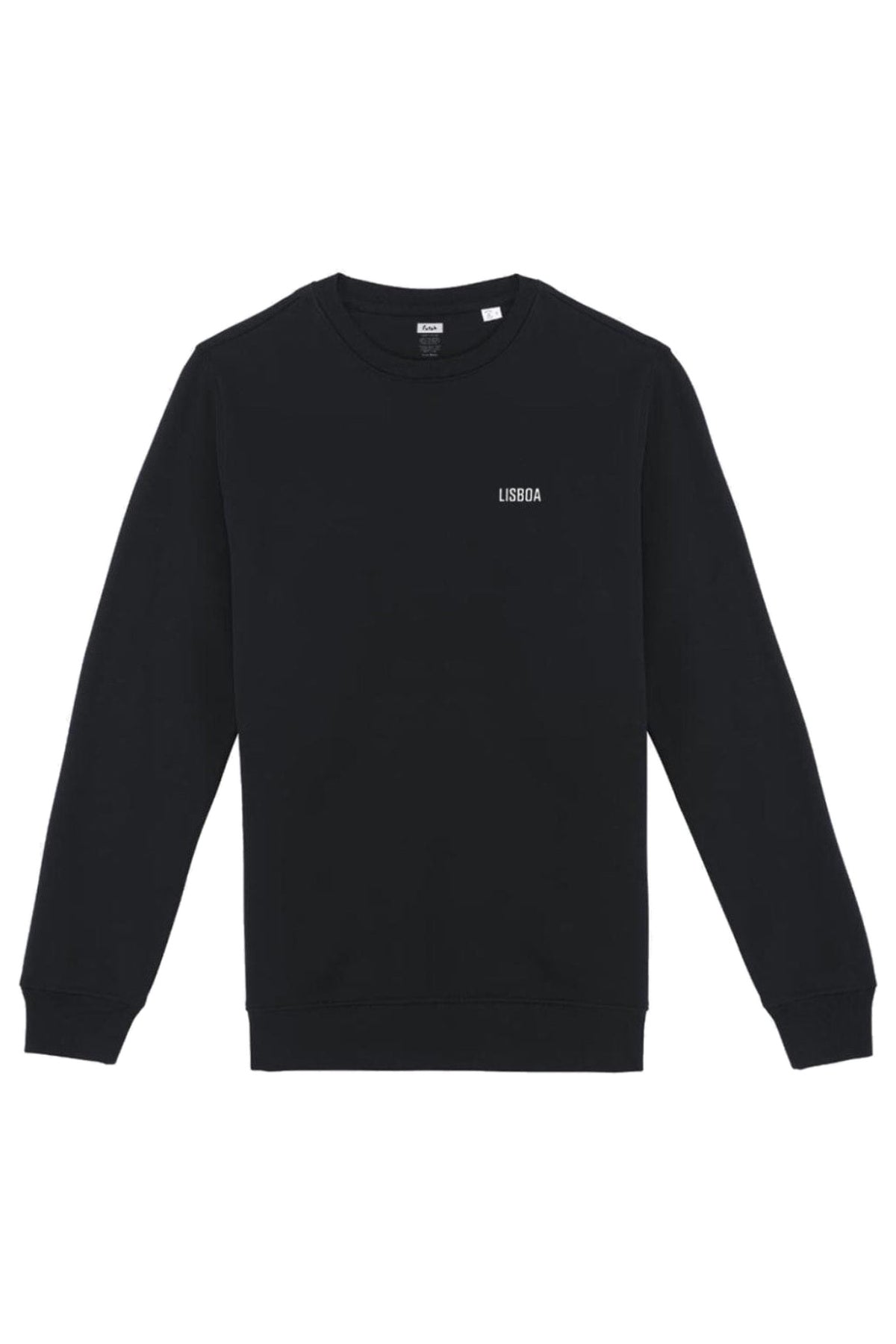 Futah Black Organic Cotton Sweatshirt - Lisboa – Vorderansicht mit Lisboa-Schriftzug