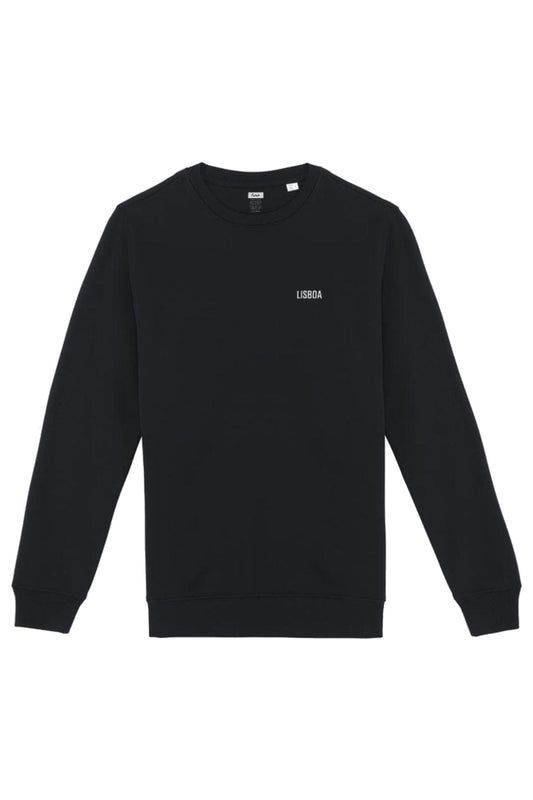 Futah Black Organic Cotton Sweatshirt - Lisboa – Vorderansicht mit Lisboa-Schriftzug