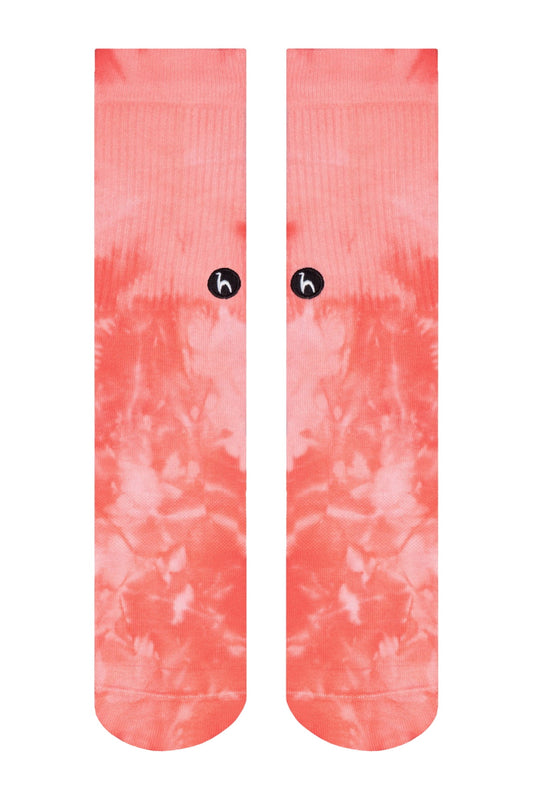 Futah Tie-Dye-Socken Coral – Vorderansicht flach