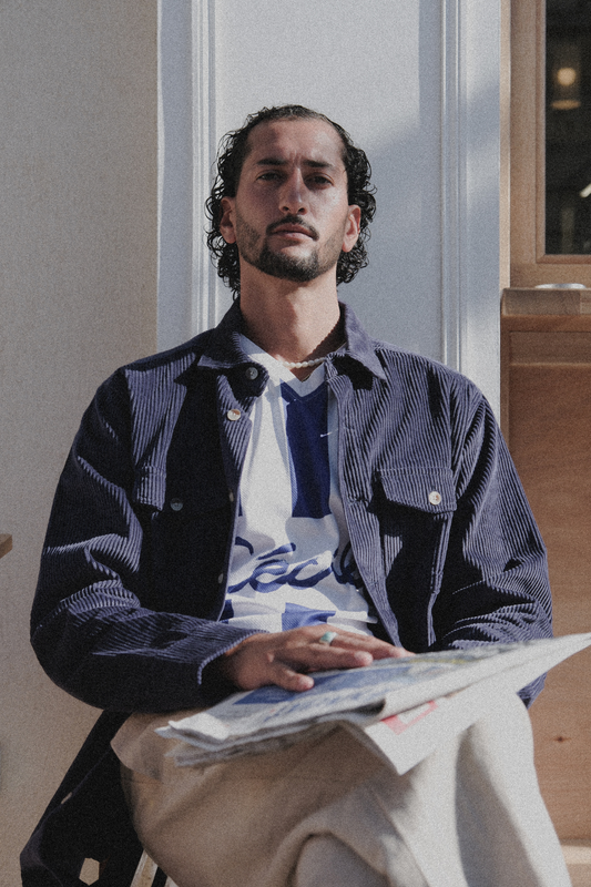 shadow corduroy overshirt in blue