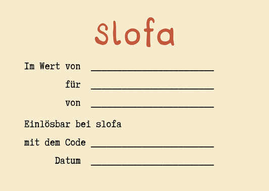Slofa Gutschein