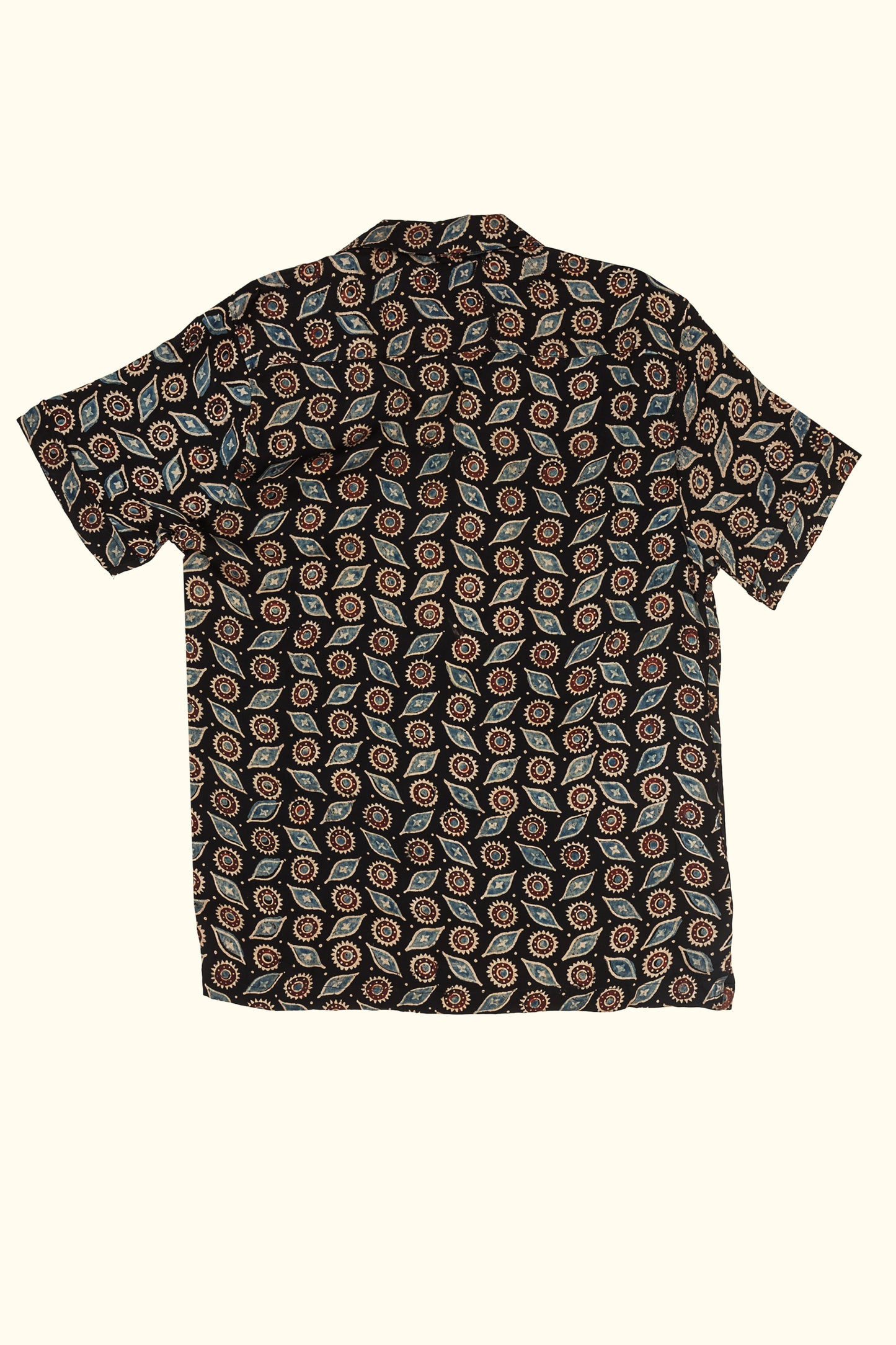 CELESTIAL SATIN HAND-PRINTED SHIRT