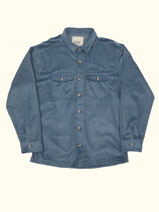 dusk corduroy overshirt in light blue
