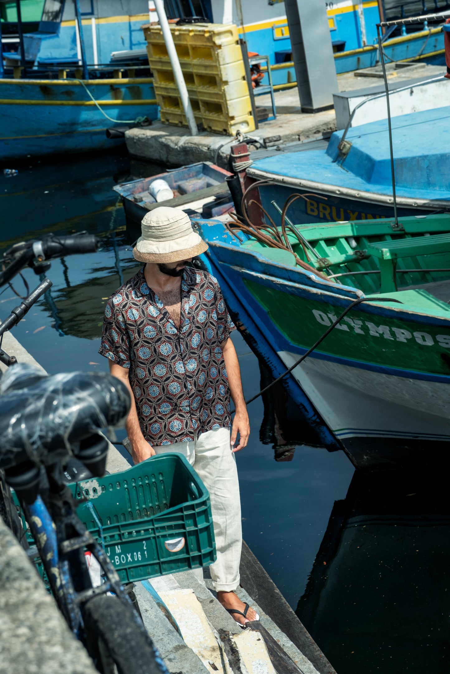 ADORN SATIN HAND-PRINTED SHIRT