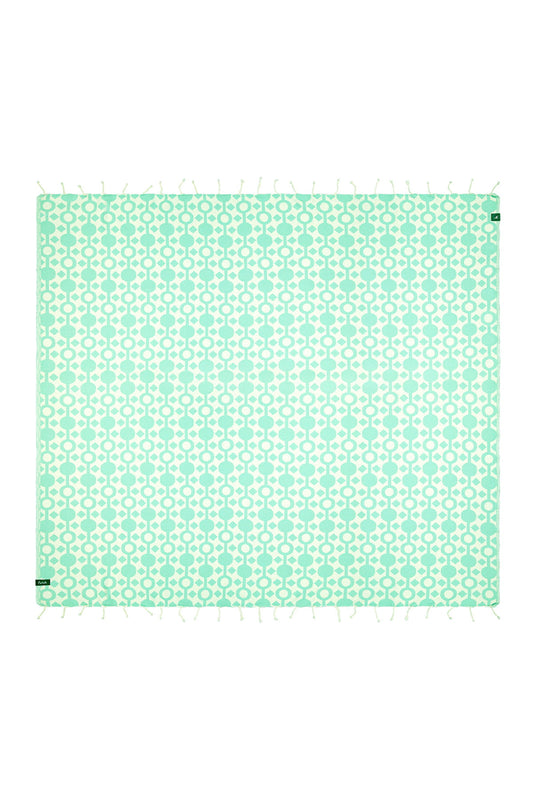 Futah Amazónica Sea Green XL Beach Towel – Gesamtansicht mit grünem Muster