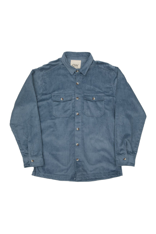 Otherwise Dusk Cord-Overshirt in Light Blue – Vorderansicht