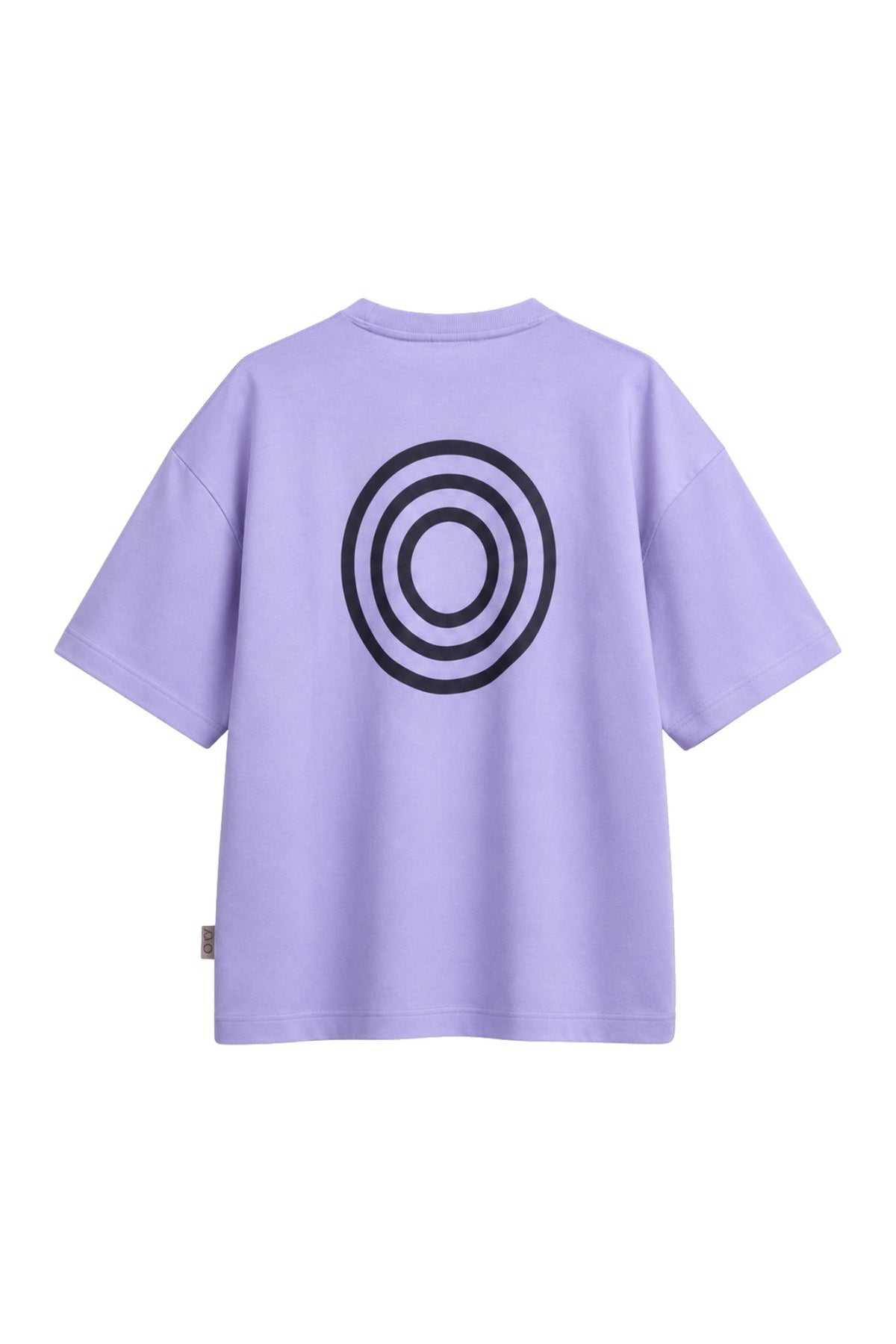 Otherwise Lisb-on 2026 Oversized-T-Shirt aus Bio-Baumwolle in Violett – Rückansicht mit Kreis-Print