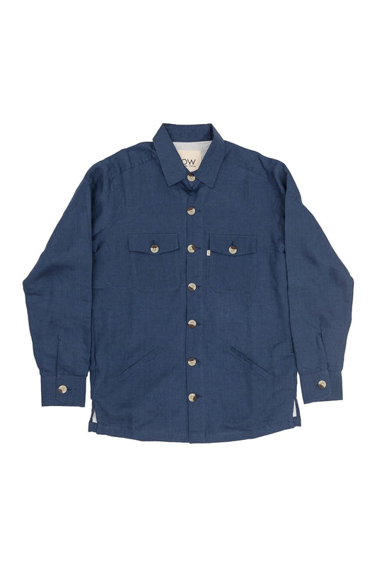 Otherwise Rudra Linen Jacket In Dark Blue – Vorderansicht