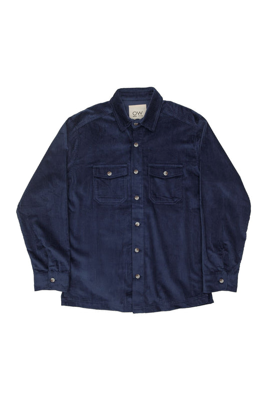 Otherwise Shadow Cord-Overshirt in Blau – Vorderansicht