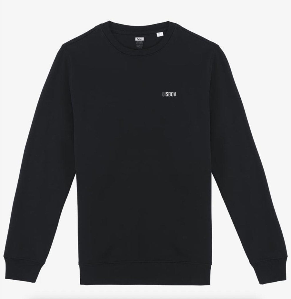 Black Organic Cotton Sweatshirt - Lisboa