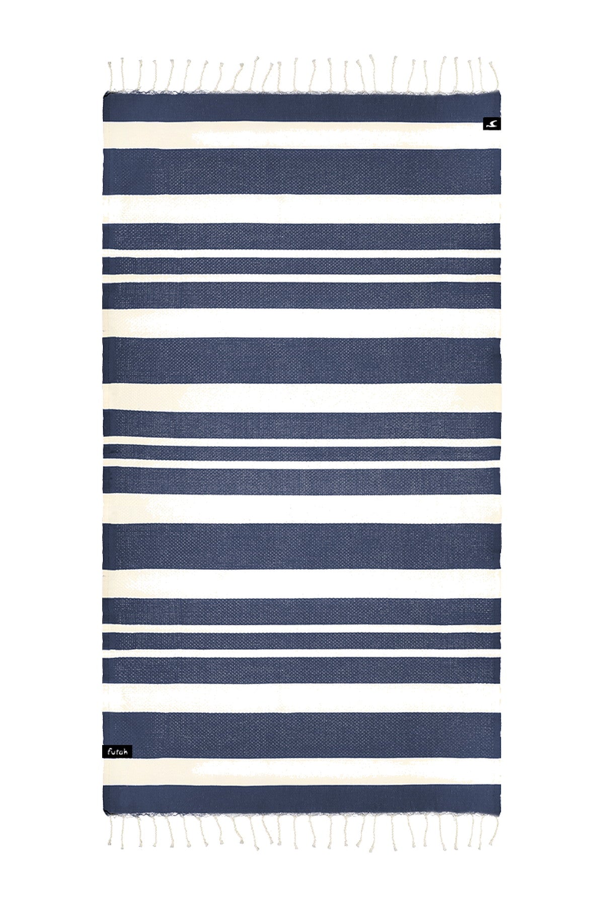 Futah Baleal Beach Towel – Gesamtansicht mit blau-weissen Streifen