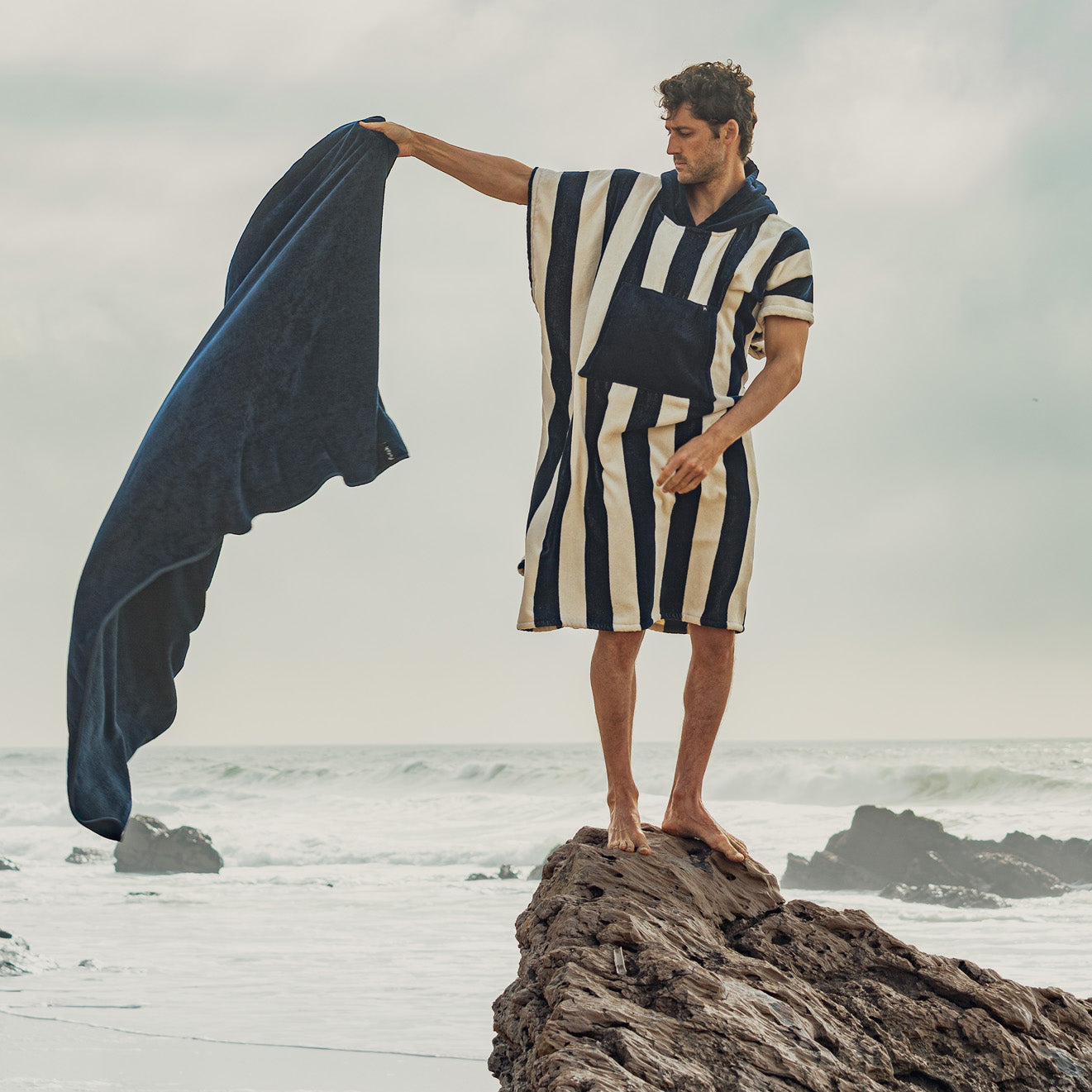 Bedu Blue Terry Poncho