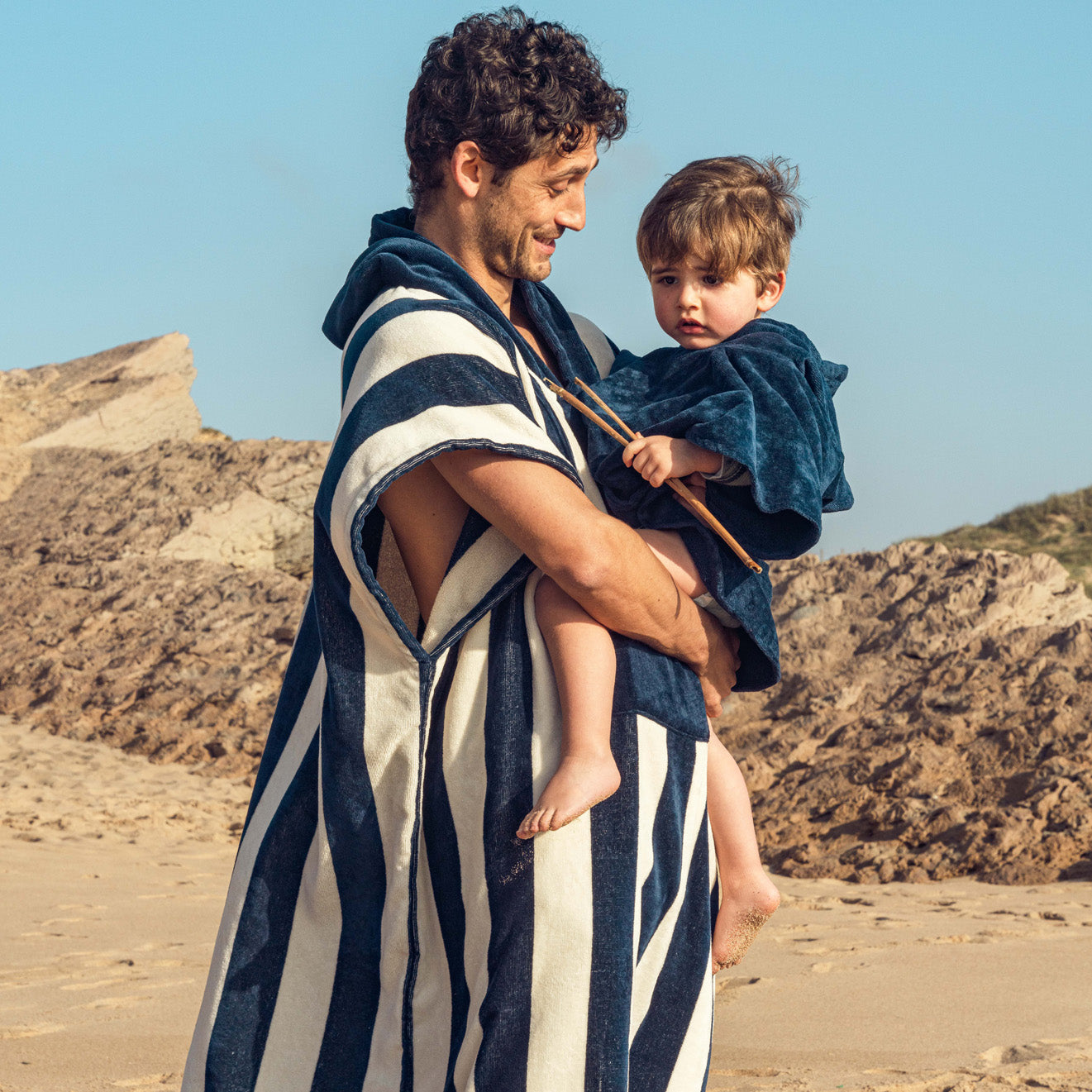 Bedu Blue Terry Poncho
