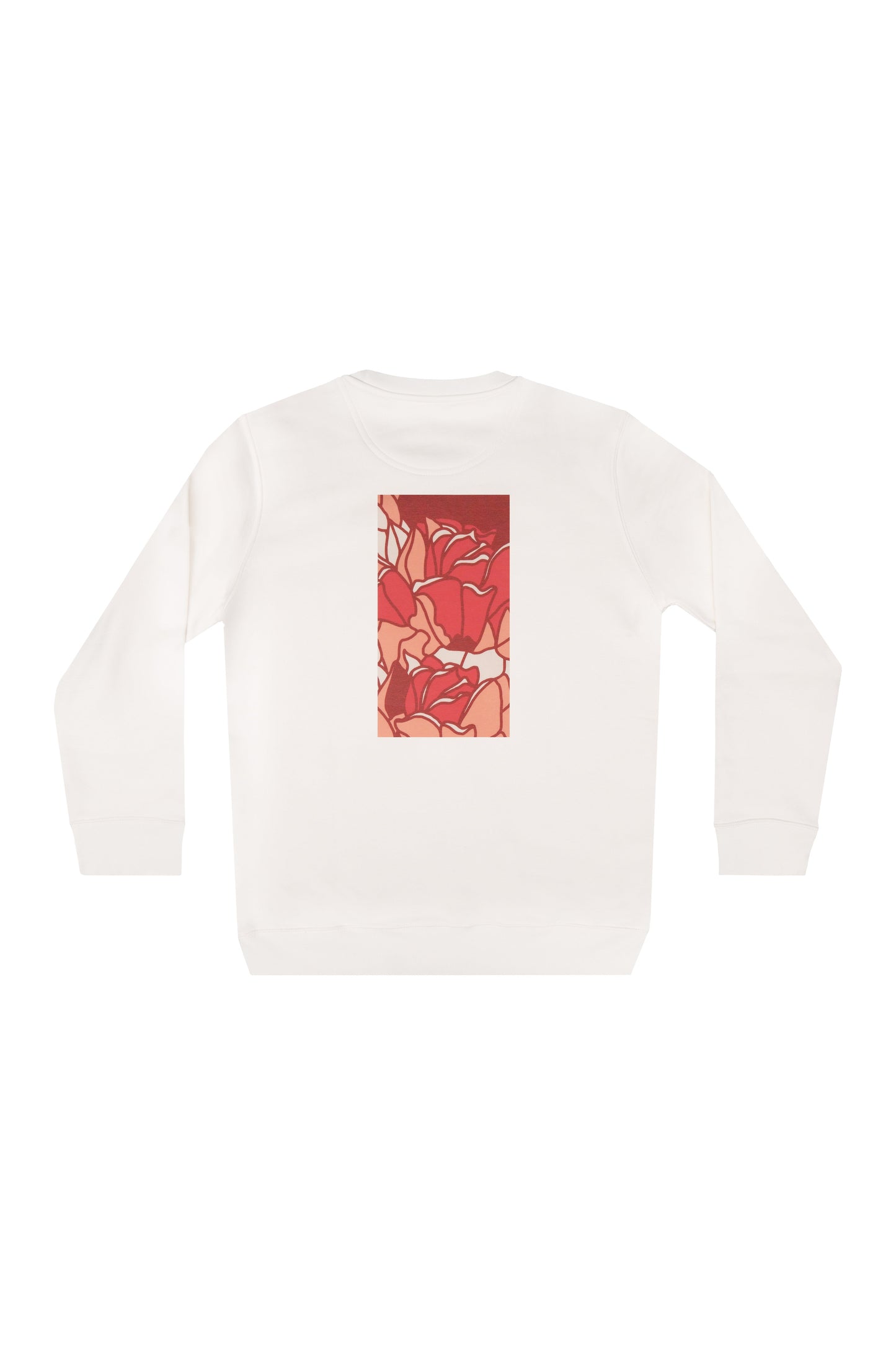 Futah Organic Cotton Sweatshirt - Crystal – Rückansicht mit rotem Print