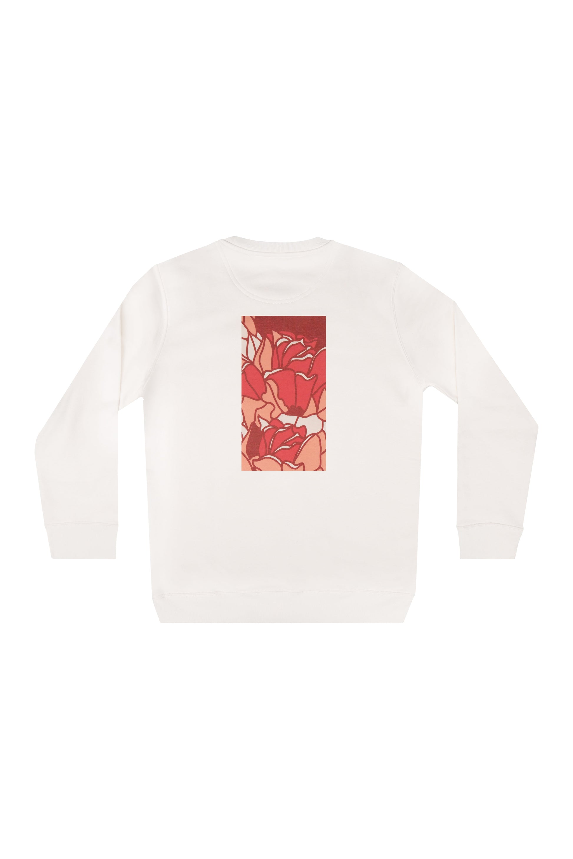 Futah Organic Cotton Sweatshirt - Crystal – Rückansicht mit rotem Print