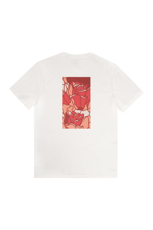 Futah Organic Cotton T-shirt - Crystal – Rückansicht mit rotem Print