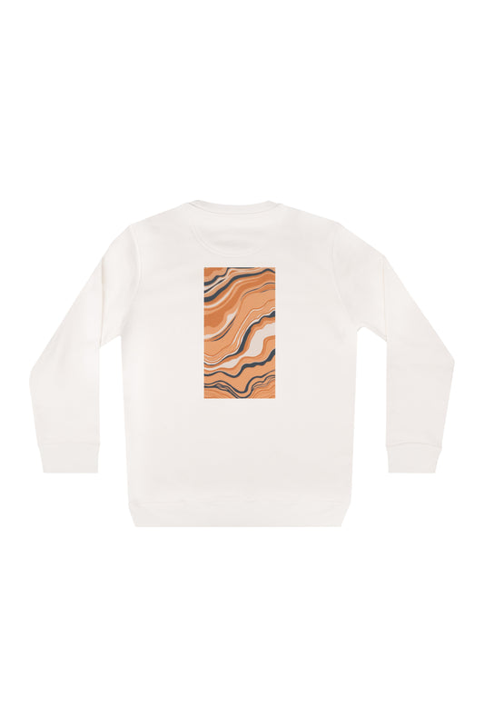 Futah Organic Cotton Sweatshirt - Sandstorm – Rückansicht mit Print