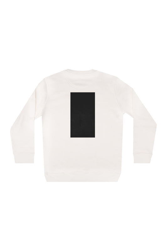 Futah White Organic Cotton Sweatshirt - Lisboa – Rückansicht mit grossem Print