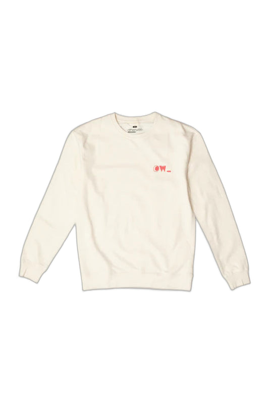 Otherwise Othernice sweatshirt in off-white – Vorderansicht mit kleinem Print