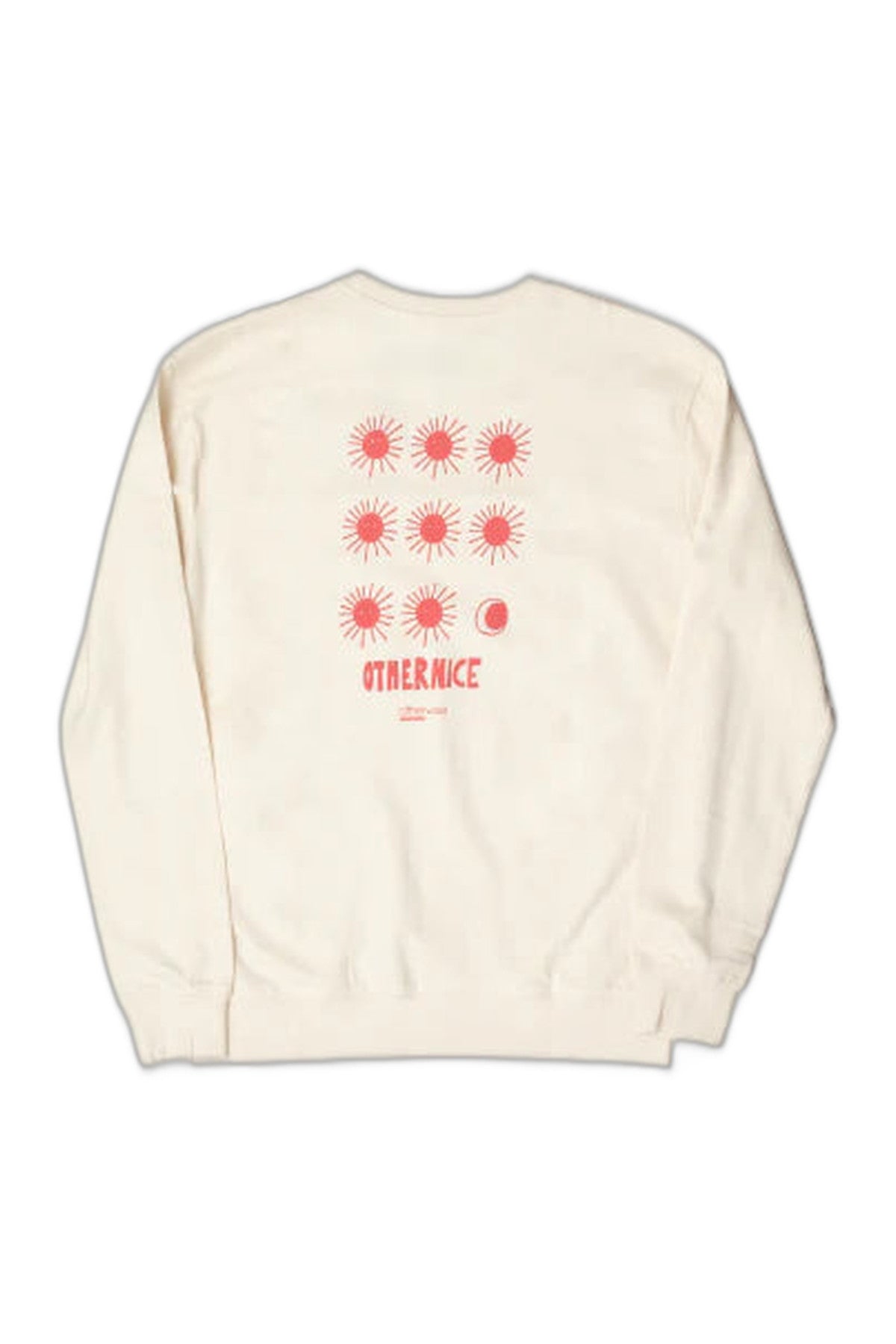 Otherwise Othernice sweatshirt in off-white – Rückansicht mit Sonnen-Print