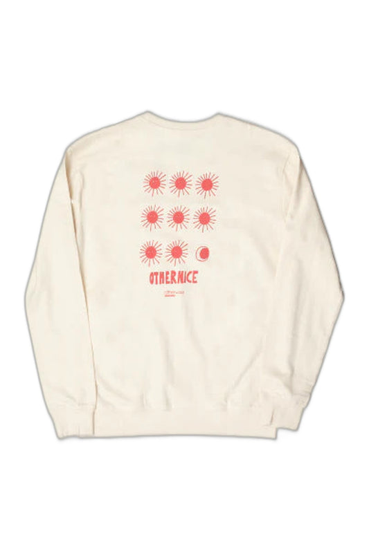 Otherwise Othernice sweatshirt in off-white – Rückansicht mit Sonnen-Print