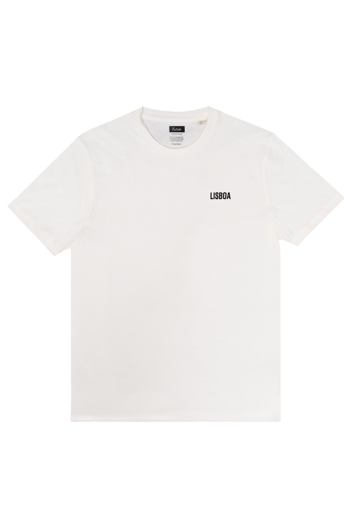 Futah Lisboa T-Shirt White – Vorderansicht mit Lisboa-Schriftzug
