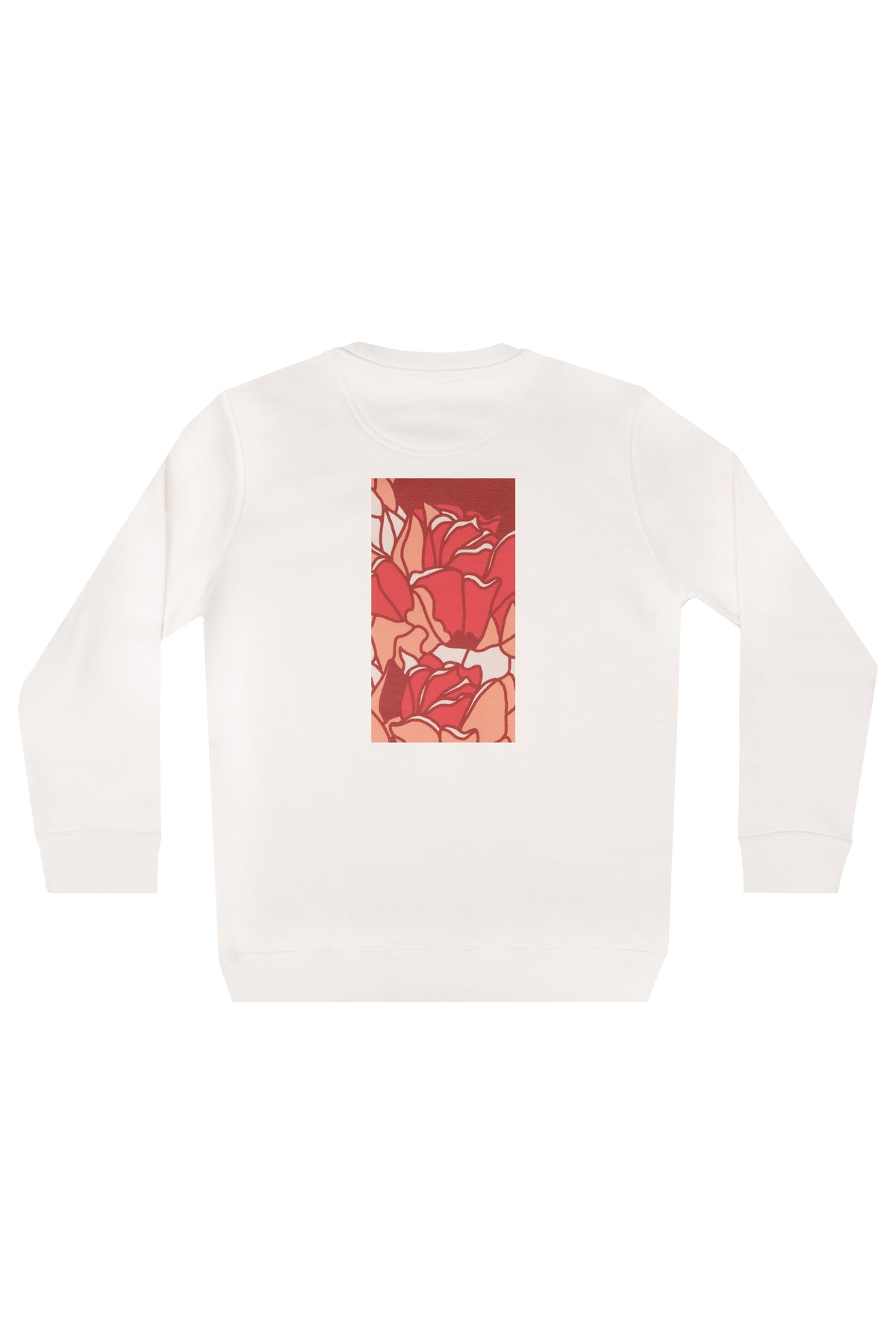 Futah Organic Cotton Sweatshirt - Crystal – Rückansicht mit rotem Print
