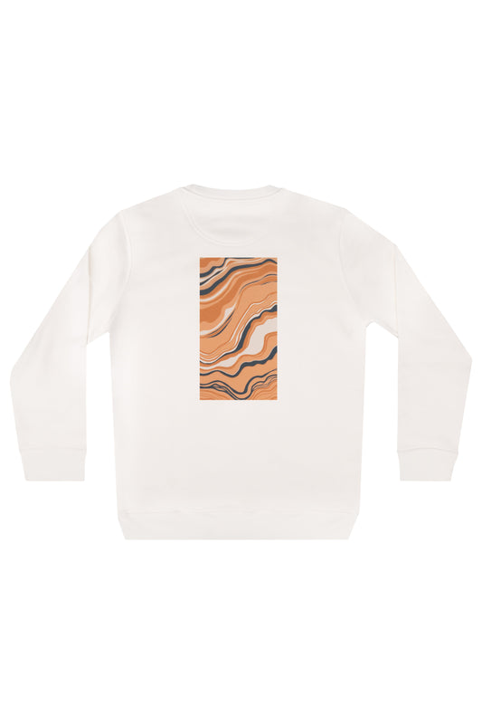 Futah Organic Cotton Sweatshirt - Sandstorm – Rückansicht mit Print