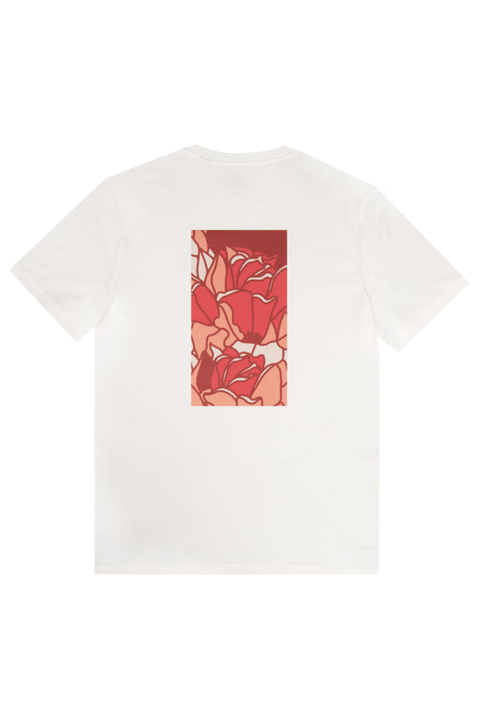 Futah Organic Cotton T-shirt - Crystal – Rückansicht mit rotem Print