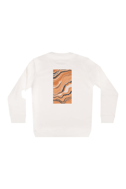 Futah Organic Cotton Sweatshirt - Sandstorm – Rückansicht mit Print