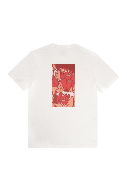 Futah Organic Cotton T-shirt - Crystal – Rückansicht mit rotem Print