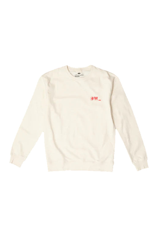 Otherwise Othernice sweatshirt in off-white – Vorderansicht mit kleinem Print