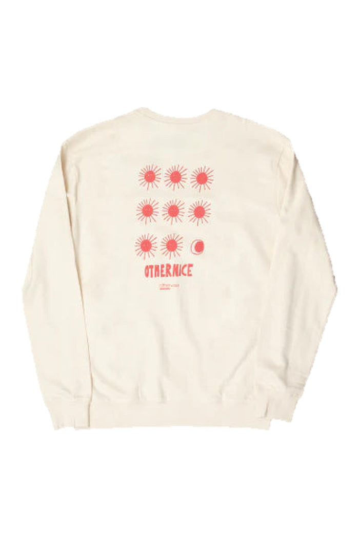 Otherwise Othernice sweatshirt in off-white – Rückansicht mit Sonnen-Print