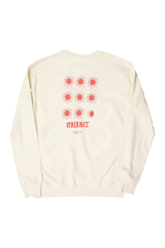 Otherwise Othernice sweatshirt in off-white – Rückansicht mit Sonnen-Print