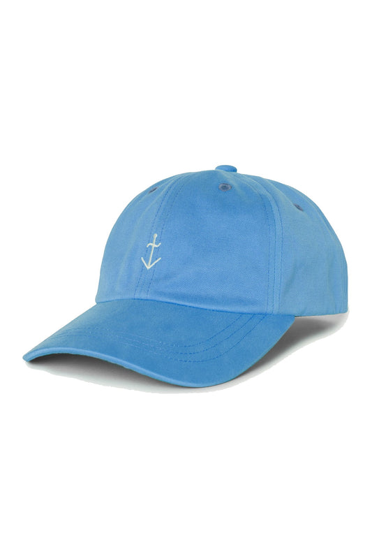 LA PAZ Santos Cap Azure – Seitenansicht mit Anker-Stickerei