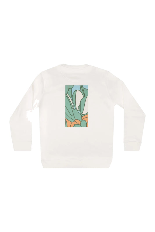 Futah Organic Cotton Sweatshirt - Cactus – Rückansicht mit Kaktus-Print