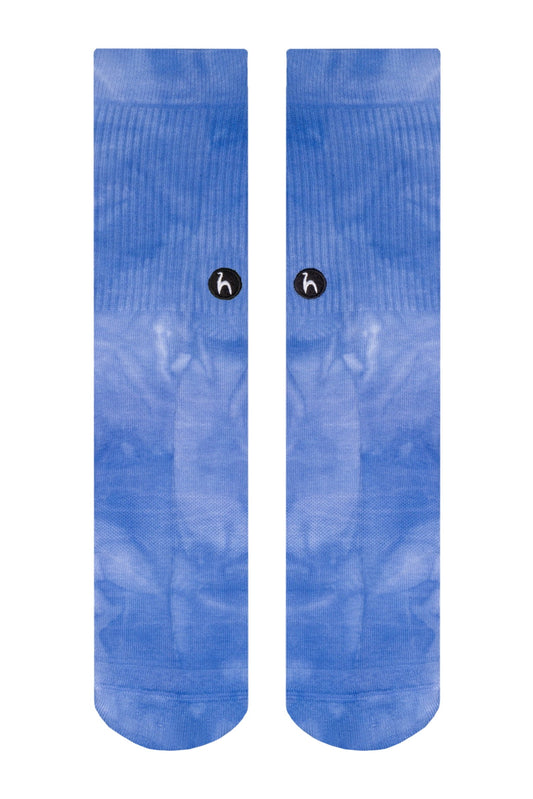 Futah Tie-Dye-Socken Ozean Blau – Vorderansicht flach