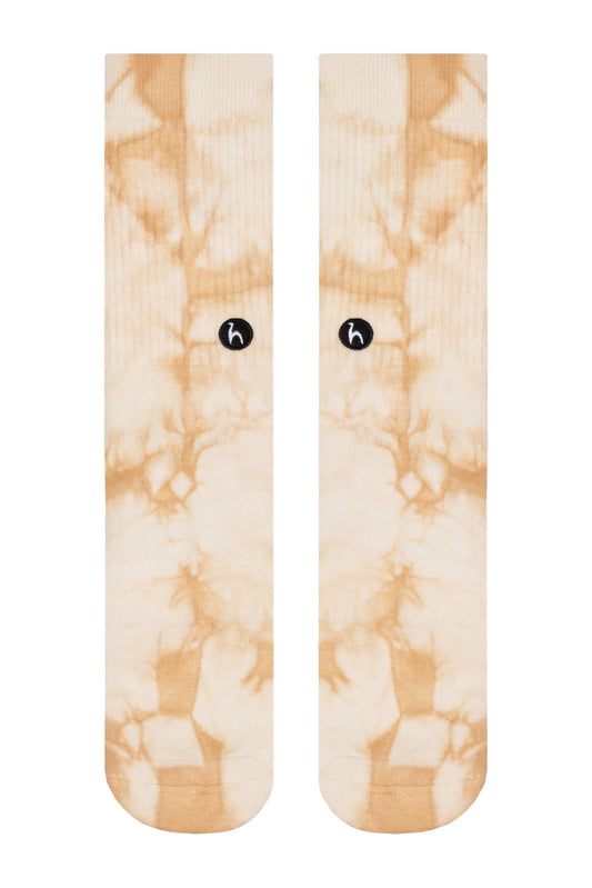Futah Tie-Dye-Socken Sand – Vorderansicht flach